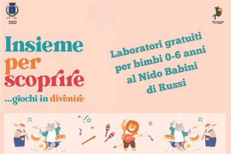 «Insieme per scoprire... giochi in divenire»,  nuovi laboratori gratuiti per bimbi 0-6 anni e famiglie